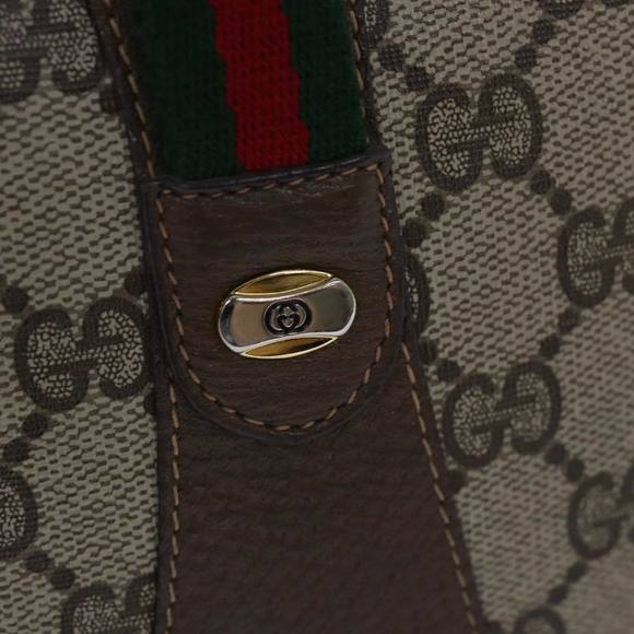 GUCCI GG Supreme Web Sherry Line Clutch Bag PVC Beige Red 89 01 034 Auth yk12747 - Picture 9 of 16